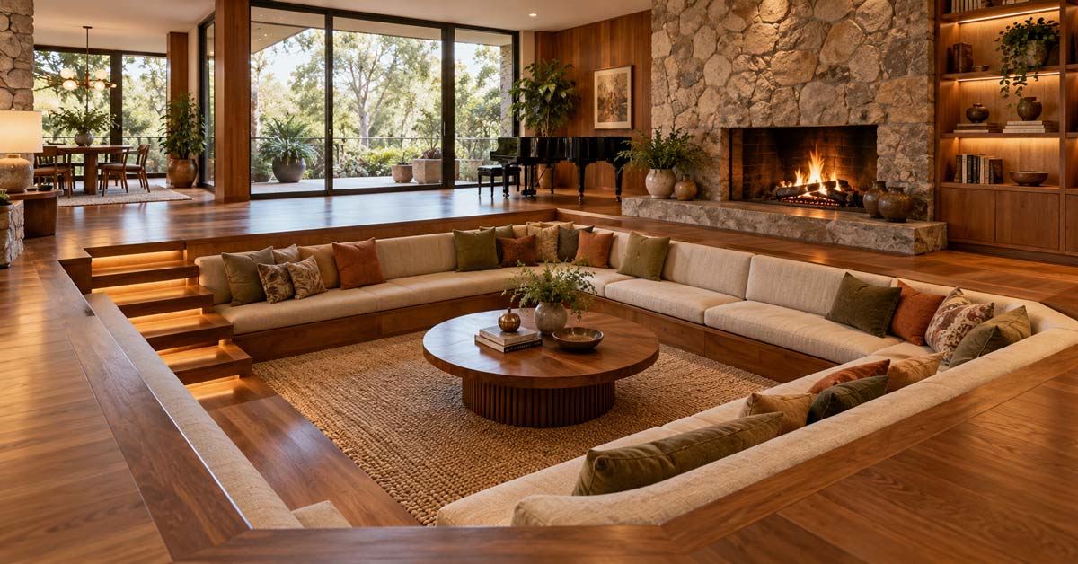 Retro Sunken Conversation Pit
